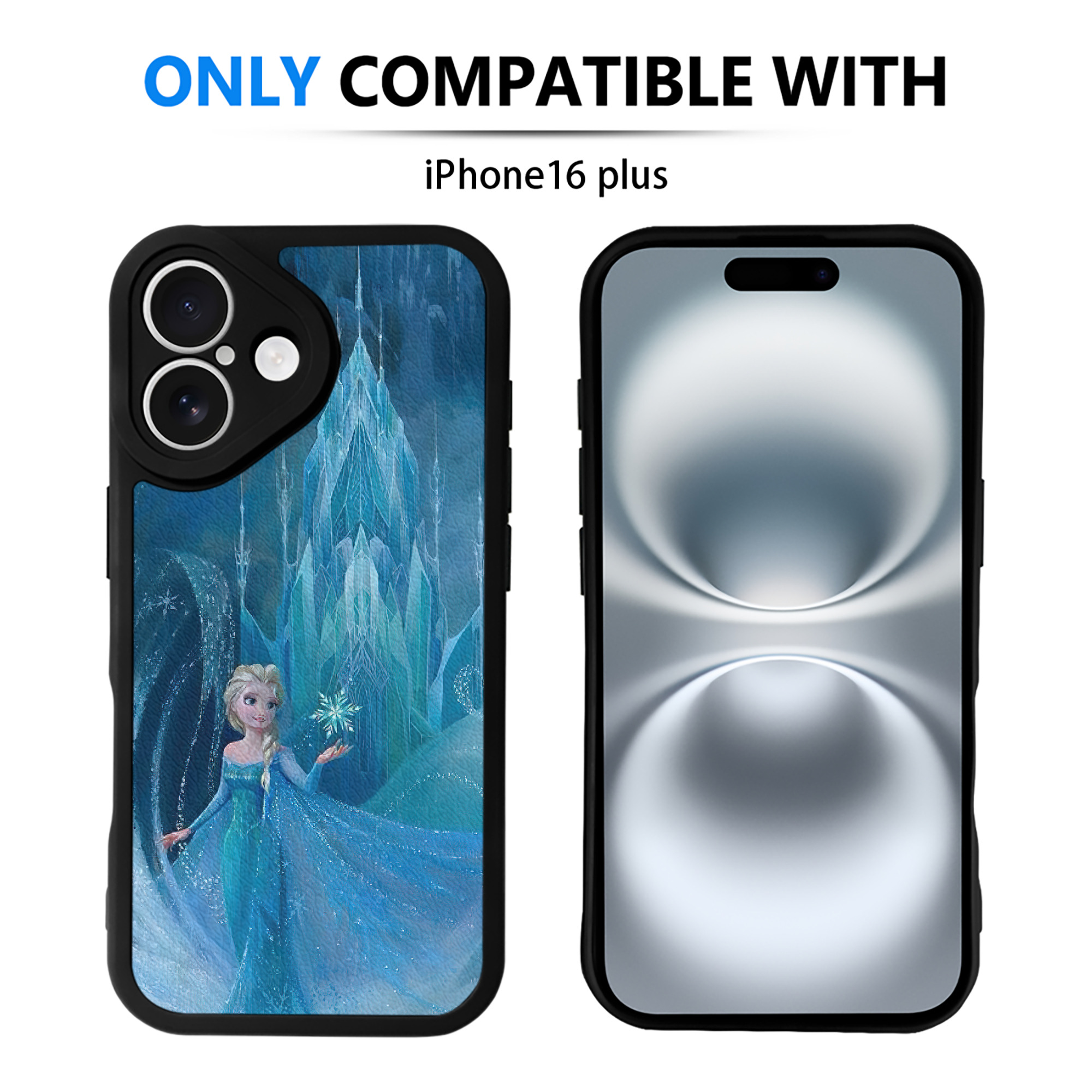 （画像用） アナと雪の女王 アンナ エルサ Frozen Anna Elsa 【iPhone 16シリーズ対応】シリコンスマホケース（レザー調） 材質：シリコン